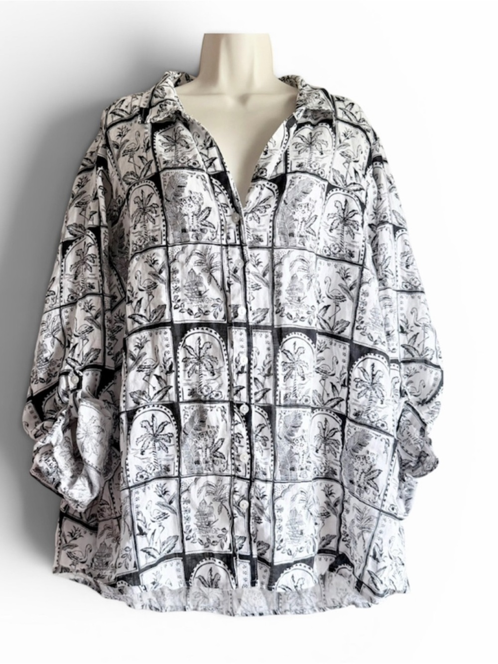 C&C California Tropical Linen Button Down Shirt - Picture 8 of 8